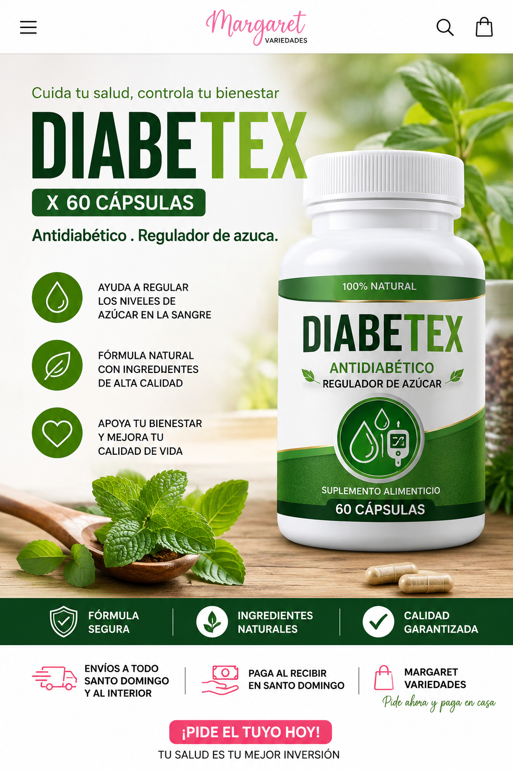 DIABETEX x 60 capsulas (Antidiabético . regulador de azucar